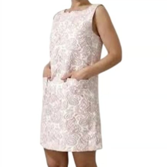 Victoria Beckham for Target Pink & Cream Paisley Jacquard Shift Dress - Picture 8 of 11